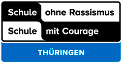 Logo: Schule ohne Rassismus – Schule mit Courage. Landeskoordination Thüringen